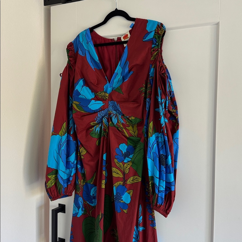 FARM Rio x Anthropologie Midi V-Neck Dress